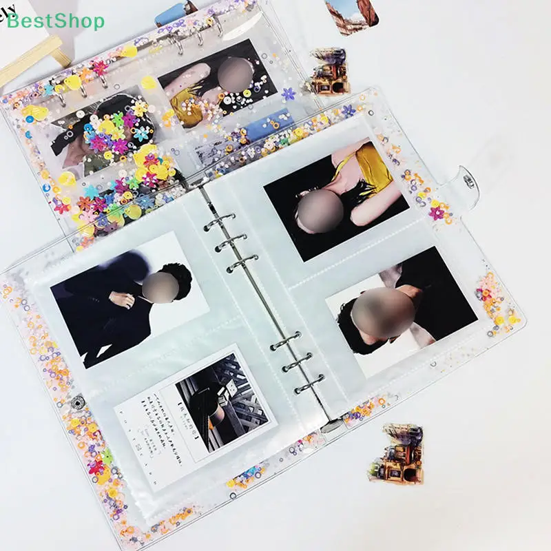 

A5 A6 Transparent Notebook Cover Glitter Sequins 6 Rings Loose Leaf Binder Notebpad Kawaii Diary Journal Planner Office Supplies