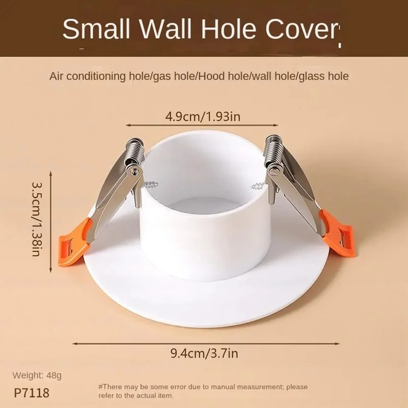 Round Ceiling Hole Cover Plate with Snap Buckle, Plastic Decorative Panel for Concealing Lamp, Pipe and Wall Openings at Home