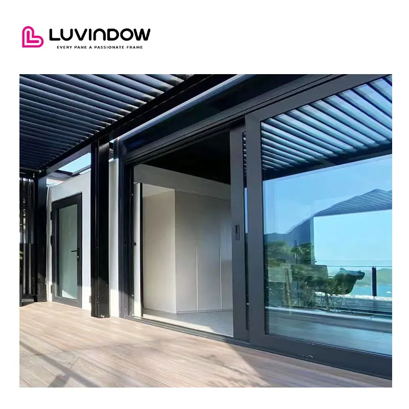 

Hot Sell Energy Efficiency Custom Hurricane Impact Double Layered Tempered Glass Thermal Break Aluminum Lift Sliding Room Doors