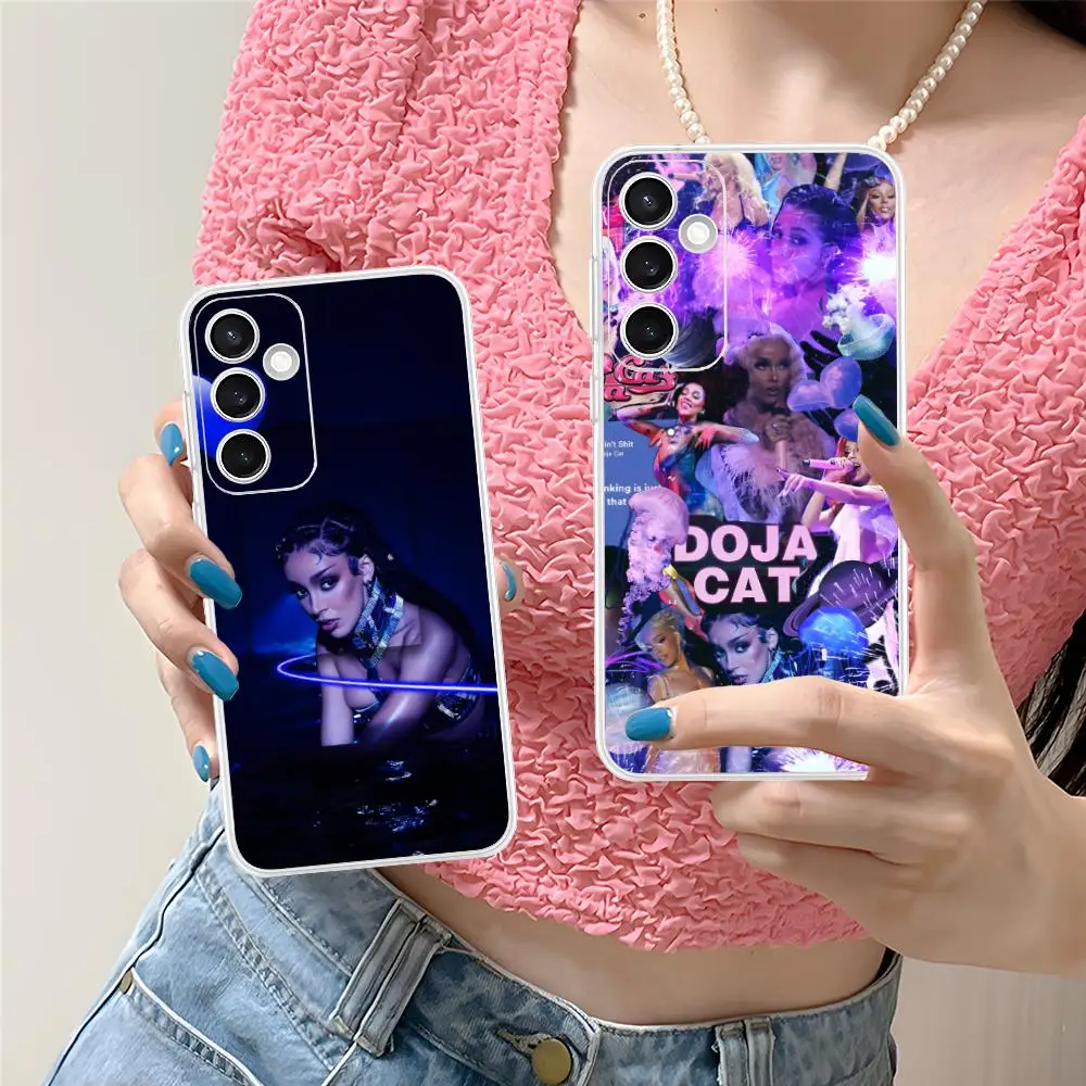 Doja Cat Clear Mobile Phone Case for Samsung Galaxy S25 S24 S23 S22 S21Plus FE Ultra Colorful Cover