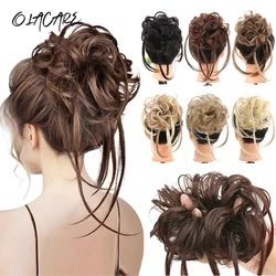 OLACARE-moño desordenado sintético rizado Scrunchie, banda elástica para el cabello, Donut, extensiones de postizo para mujer