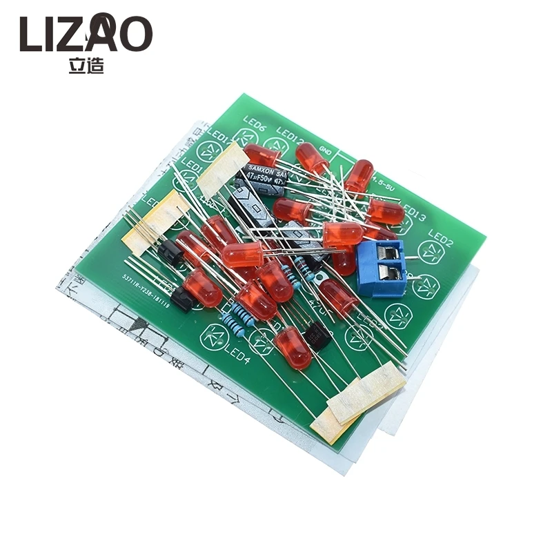 LIZAO DIY Kit Heart-Shaped LED Flash Light Cycle Flashing Light Electronic Suit Heart-shaped Lamp DIY Electronic Circuit Board