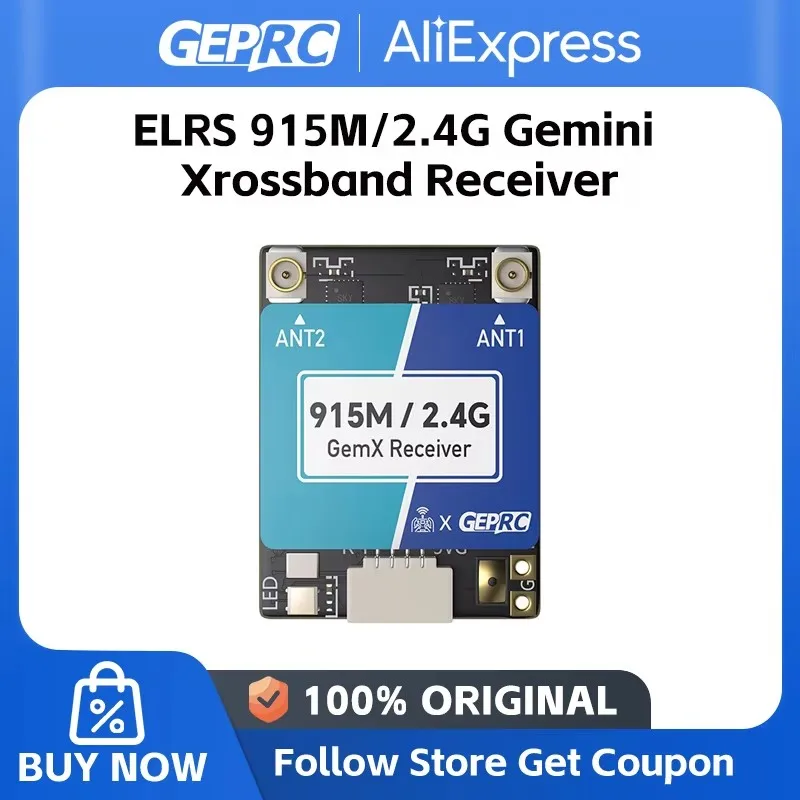 GEPRC ELRS 915M/2,4G Gemini Xrossband receptor TX módulo Dual-RF Chip 1000Hz DIY FPV Quadcopter piezas de Dron de estilo libre de largo alcance