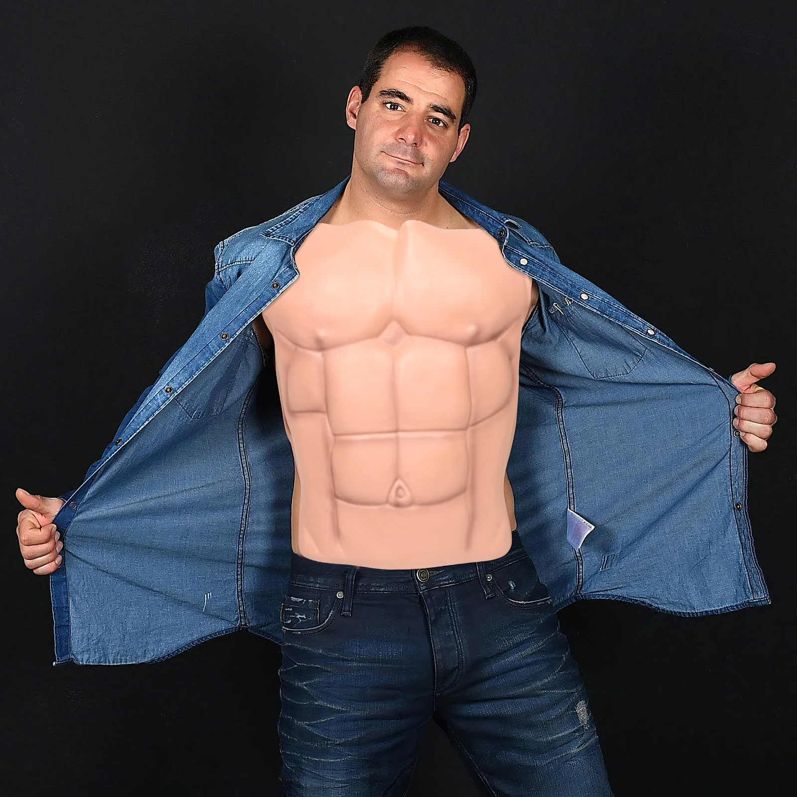 واقعية الذكور العضلات الصدر نصف الجسم إيفا وهمية ABS العضلات دعوى زي هالوين تأثيري رجل رجل ارتداءها واقعية الصدر #5