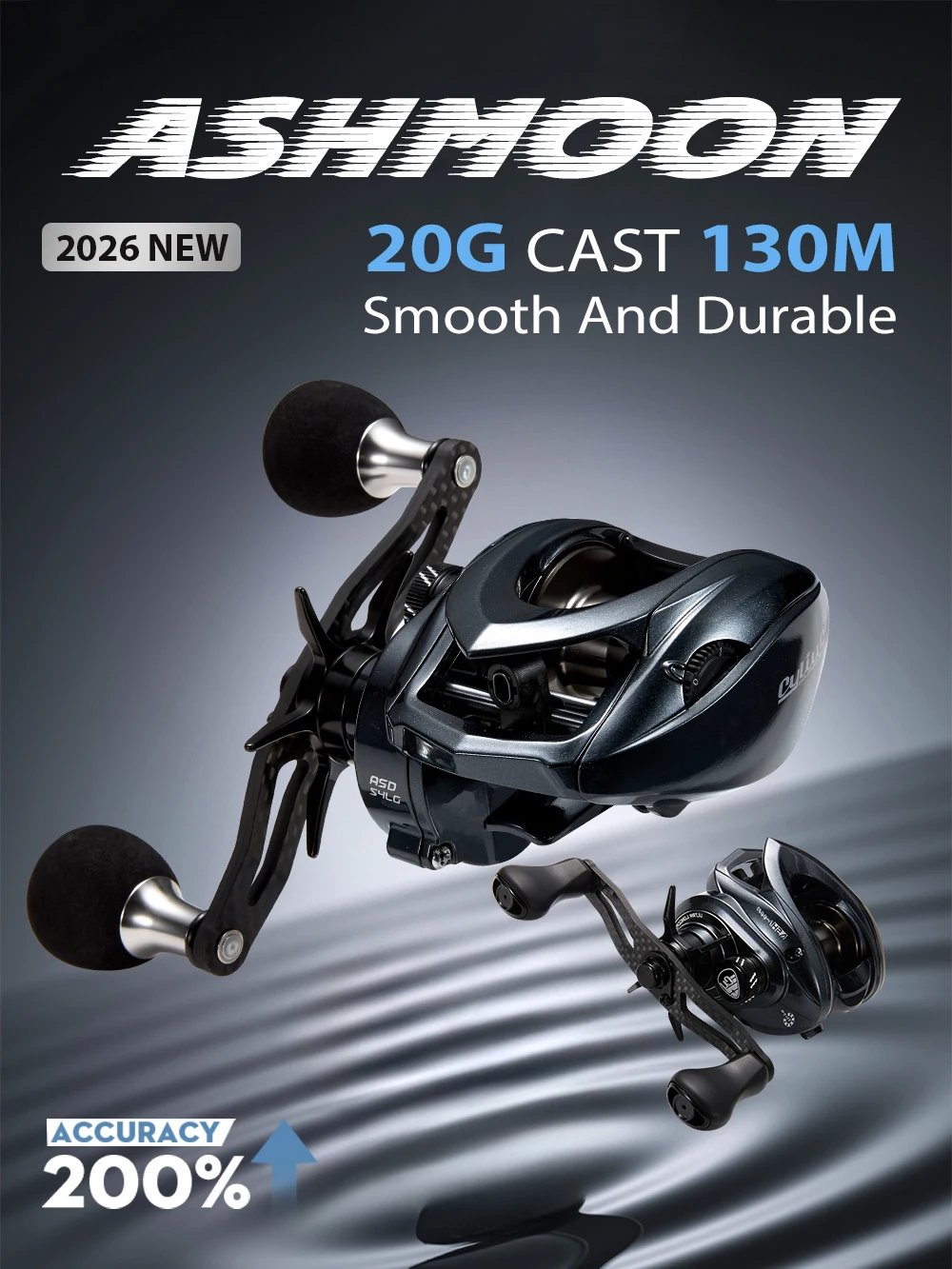 Cylius Ashmoon Total 13BB True Saltwater Proof Alloy Baitcasting Reel 6Kg Drag Power BFS Reel Long Cast Pike Bass Fishing Reels