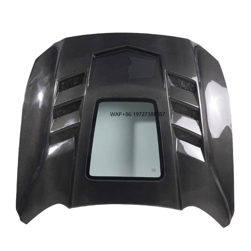 Car Bonnet Carbon Fiber Transparent Engine Cover for 2015-2017 2018-2023 Front Car Engine Hood