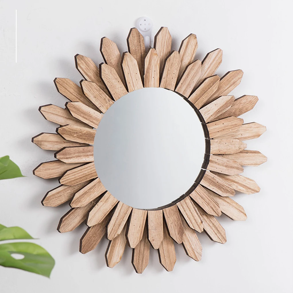 

European Solid Wood Decorative Mirrors Nostalgic Decorative Instantly Entryway Toilet Hanging Props For Creative