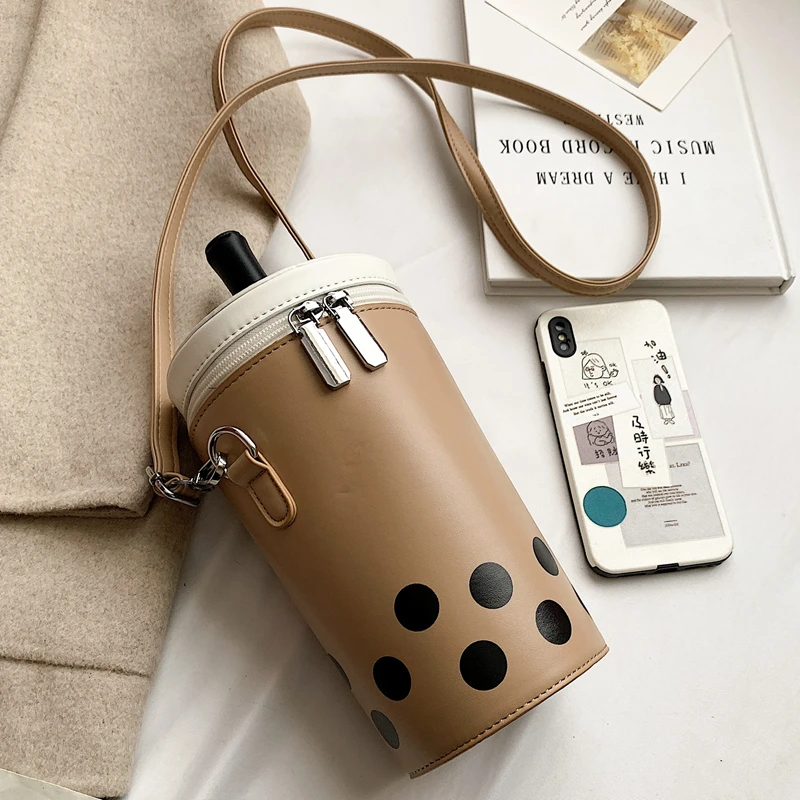 

JIAERDI Cute Milk Tea Cup Shaped Crossbody Bags Women Small Bucket Bag Shoulder Bag Female Harajuku Luxury Mobile Phone Bag Lady