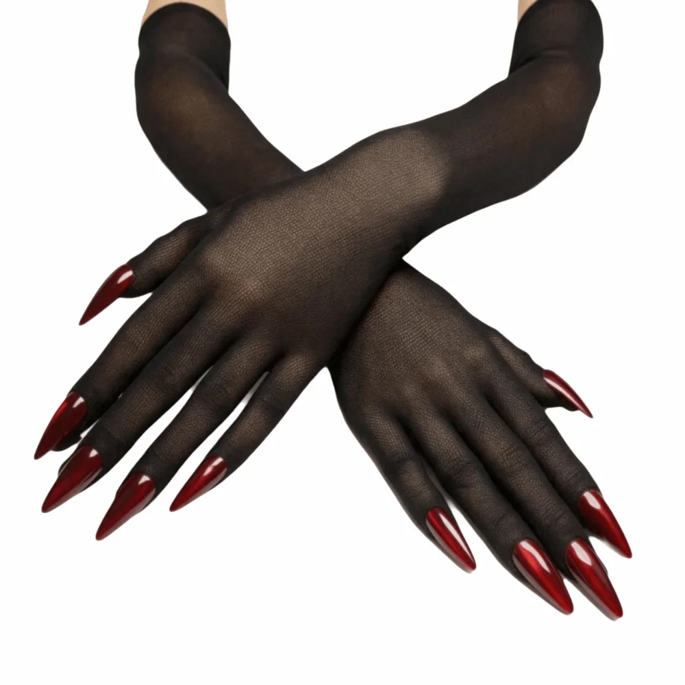 Gift Lightweight Halloween Dress Gloves Breathable High Elasticity Cosplay Gloves Sheer Fashion Ultra-Thin Gloves Opera