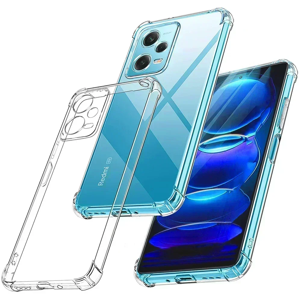 Shockproof Silicone Soft Case For Xiaomi Redmi Note 12 11 11S 11T 10 10S 10T 9 8 Pro 10A 10C 9A 9C 9T Clear Ultra Thin Fundas