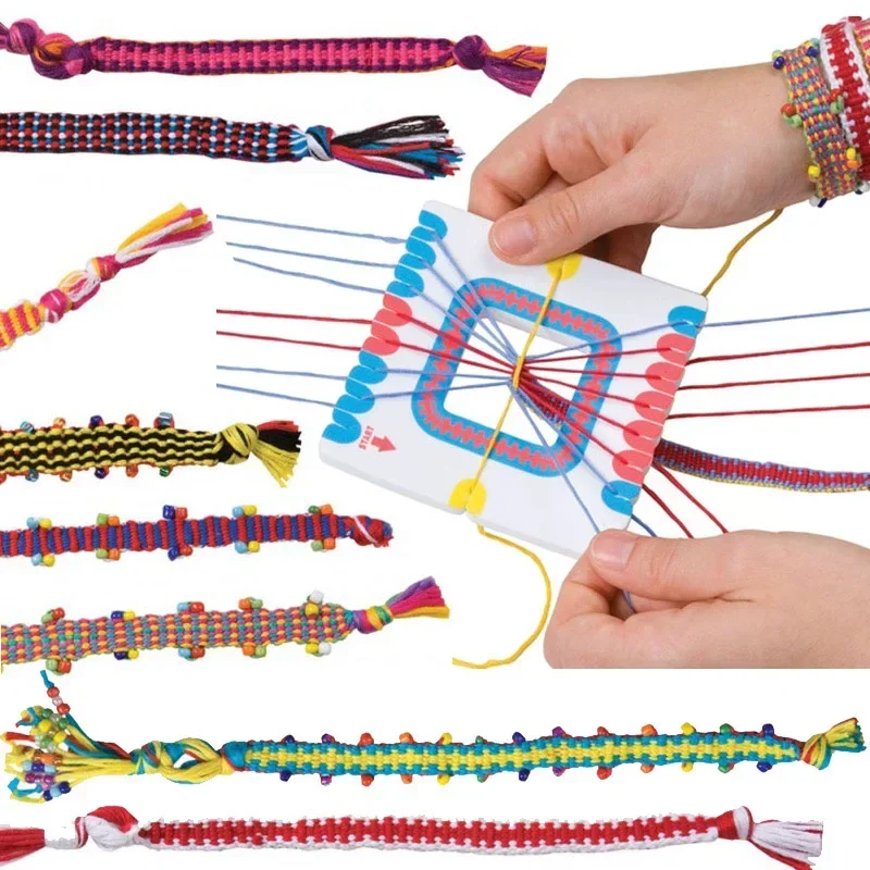 مجموعة أدوات صنع سوار الصداقة للفتيات الحرف اليدوية للفتيات سلسلة صانع الأساور الحرفية الهدايا الفرقة المنسوجة يدويا هدية عيد ميلاد DIY