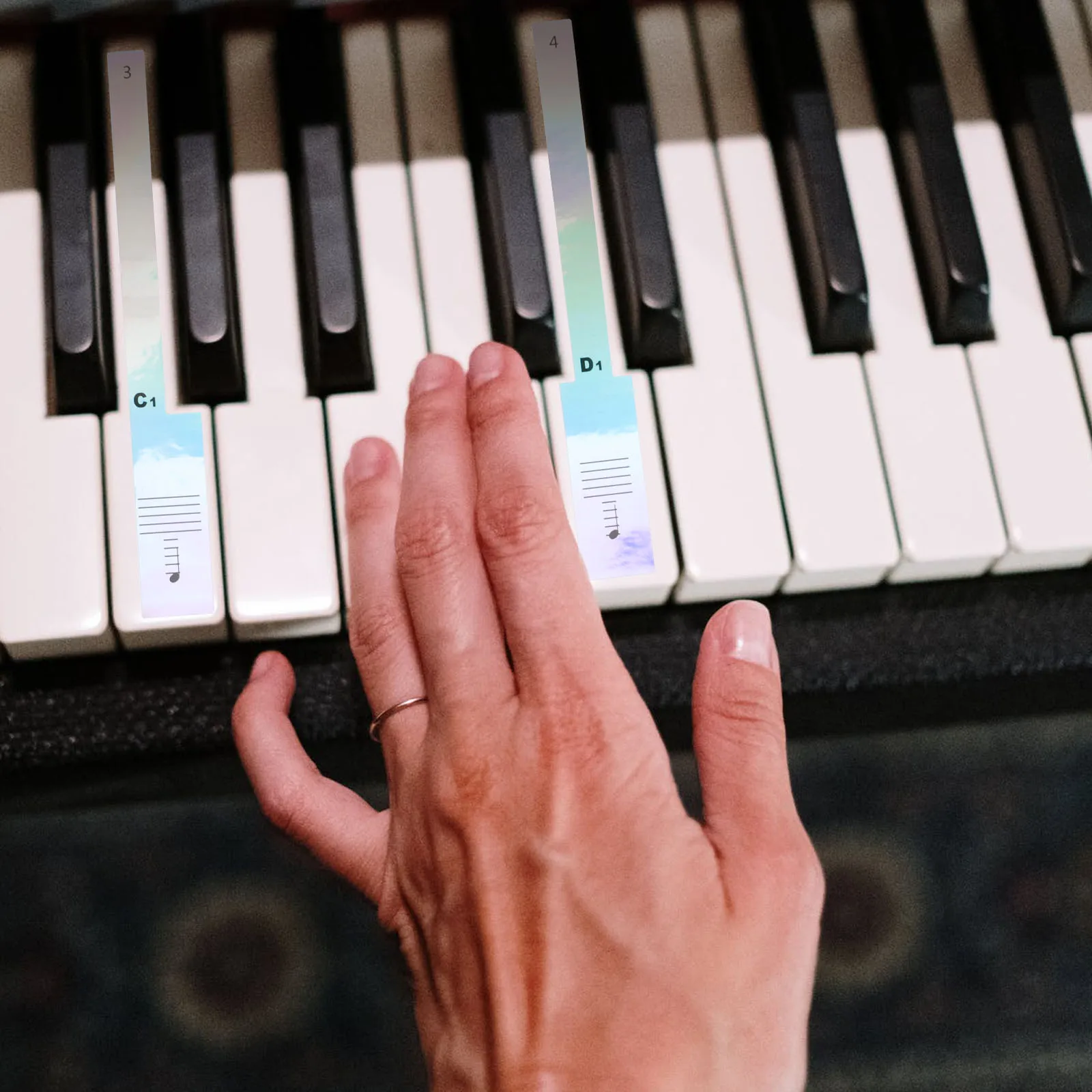 

Removable Piano Keyboard Note Labels Phonetic Stickers for Beginners Child Children