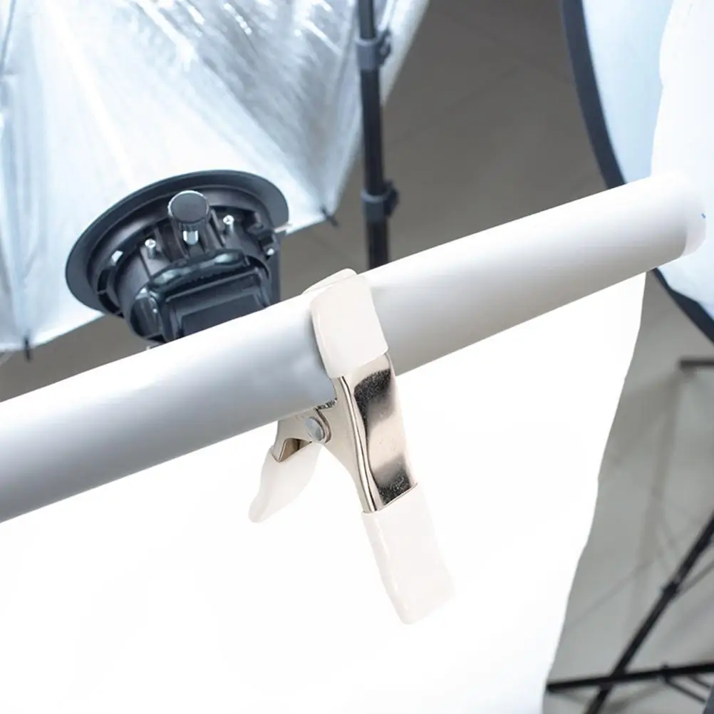 5pcs 4 Inch Nickel Plated Spring Clamp A-shaped Clips PVC Protected Heavy Duty for Photography Background Paper Cloth spring