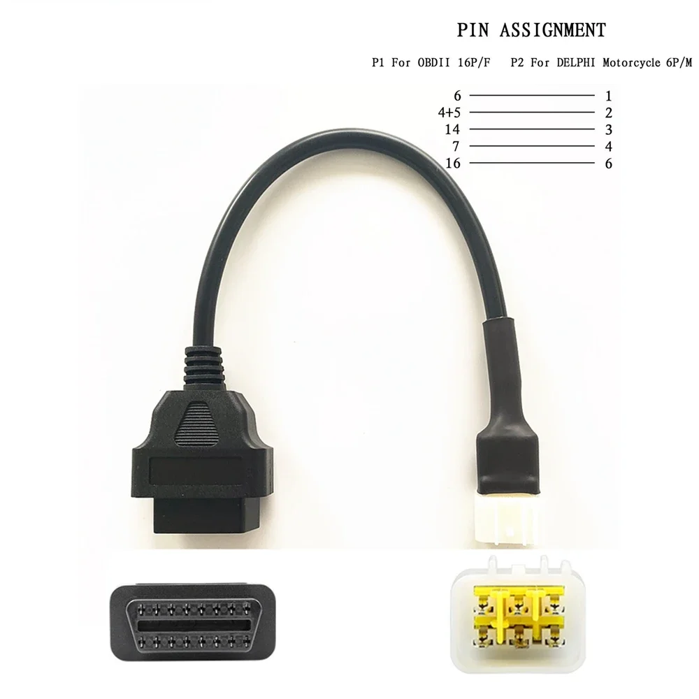 Latest Motorcycle Cable Connector for YAMAHA/SUZUKI/Kawasaki/HONDA/Delphi/Ducati 3pin/4pin/6pin Adaptor 3/4/6PIN OBD2 Cable Line