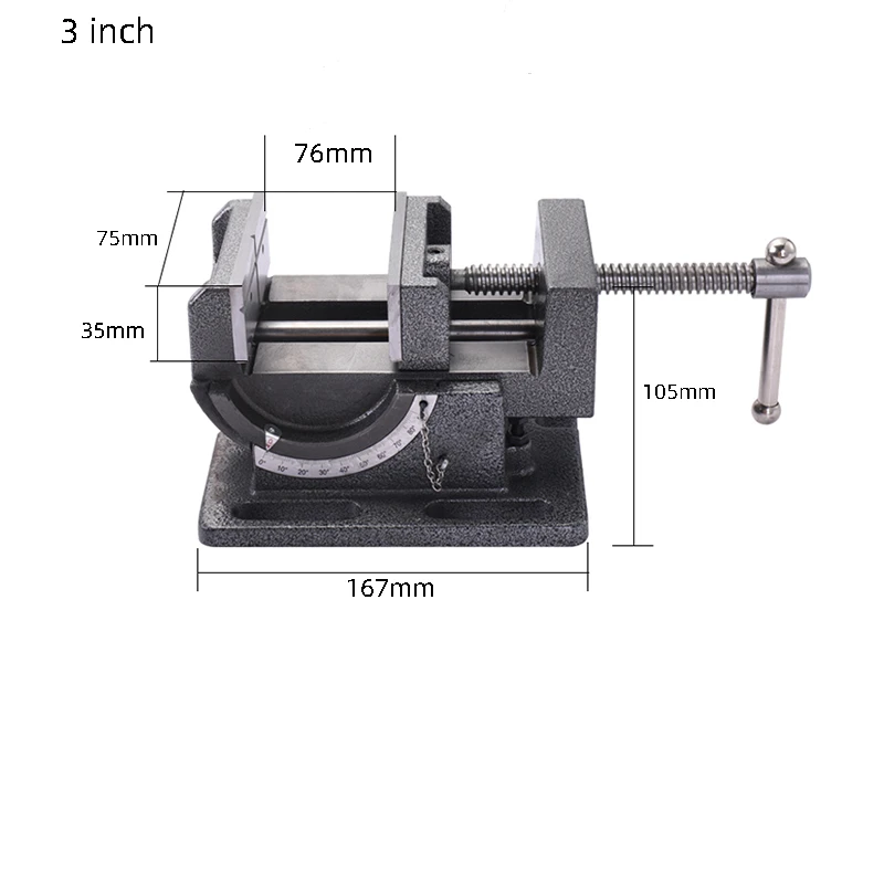เครื่องหนีบเครื่องมิลลิ่งความแม่นยำ3 "/4", คีมปากจิ้งจกมุมแบนเครื่องเจาะ