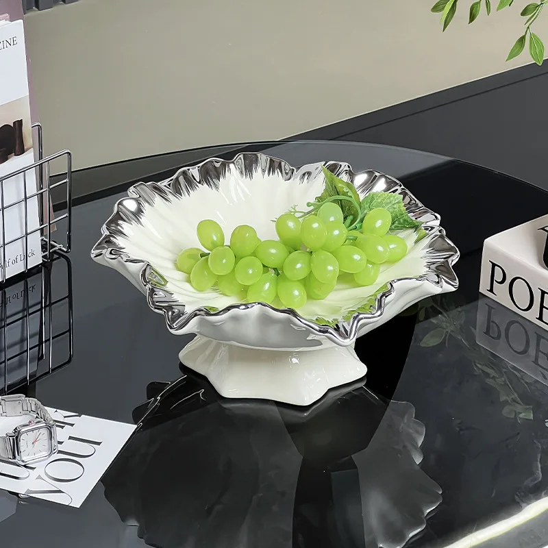 

CX premium lotus leaf fruit plate household high-end living room coffee table ornament