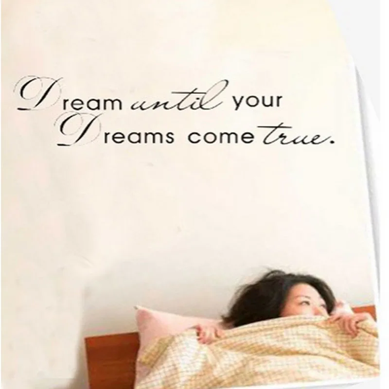 Dream Come True Letter Words Wall Sticker Quote Art Mural Living Room Wallpaper Decor