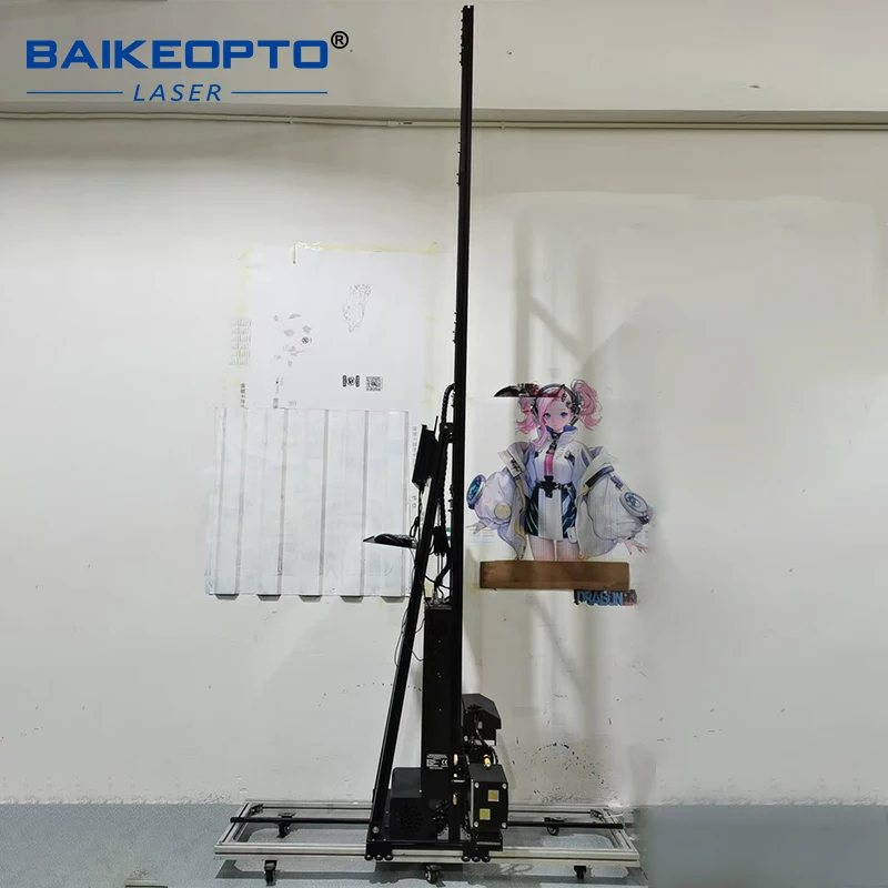 Вертикальный 3D-принтер BK-UP200S UV CMYKW с двумя печатающими головками DX10 для нанесения наклеек на стены, высокоточная 3D-печать для фоновых стен и телевизионных панелей.
