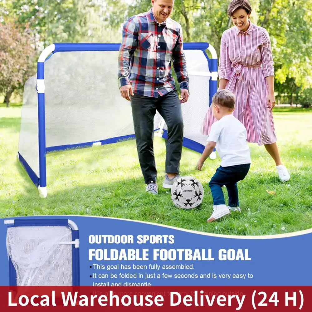 Juego de portería de fútbol plegable, Material PP, red de fútbol portátil para interiores/exteriores con equipo de entrenamiento extraíble con fútbol
