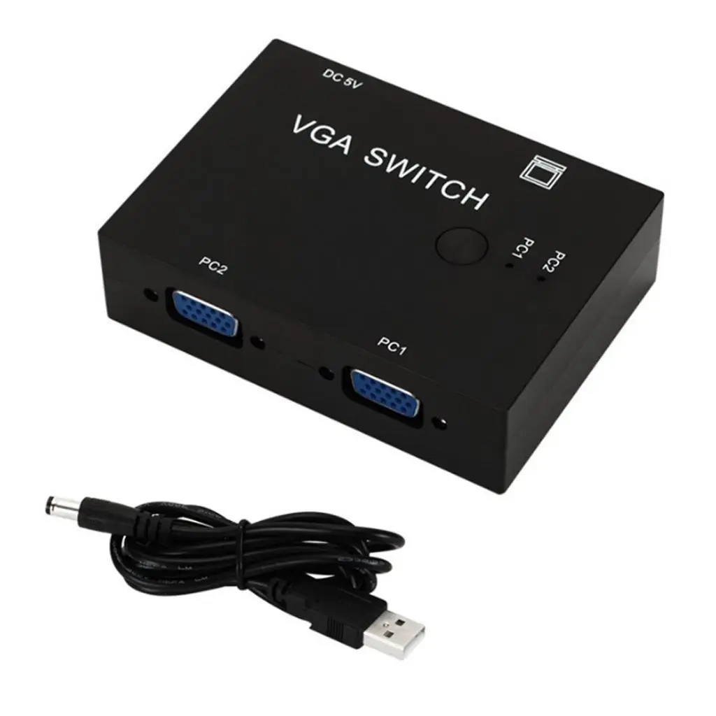 2 Port VGA SVGA Monitor Sharing Switch -in 1-Out for LCD Monitor