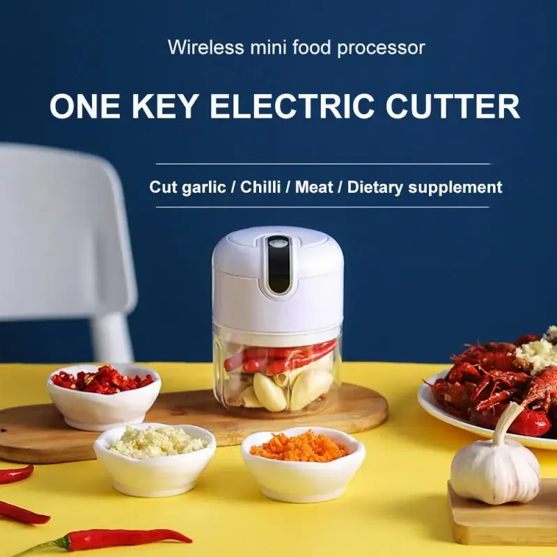 Electric Garlic Masher Sturdy Durable Mini Crusher Chopper USB Charging For Crushed Garlic Crushed Ginger Crushed Fresh Chili