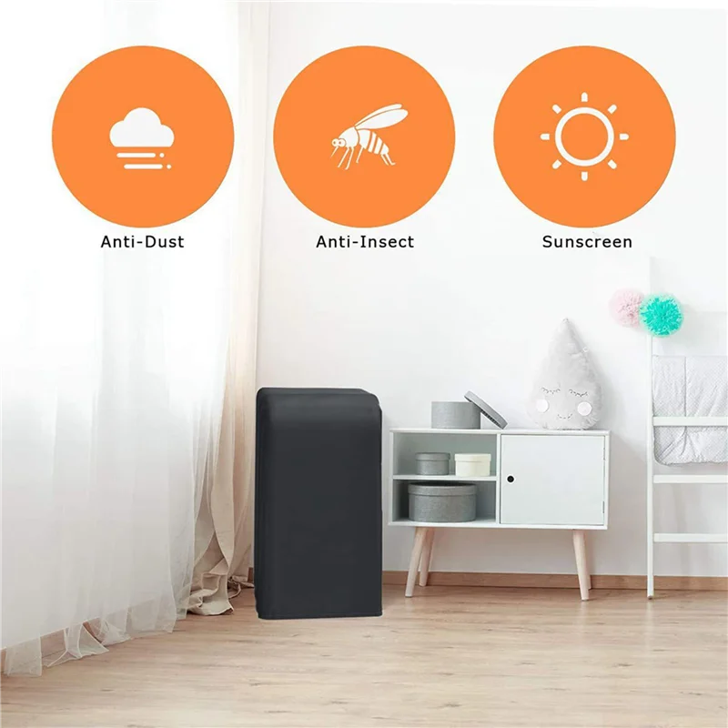 AB51 2X Portable Air Conditioner Cover Waterproof Matte Zipper Bag Protective Cover Perfect For Indoor Air Conditioners Black