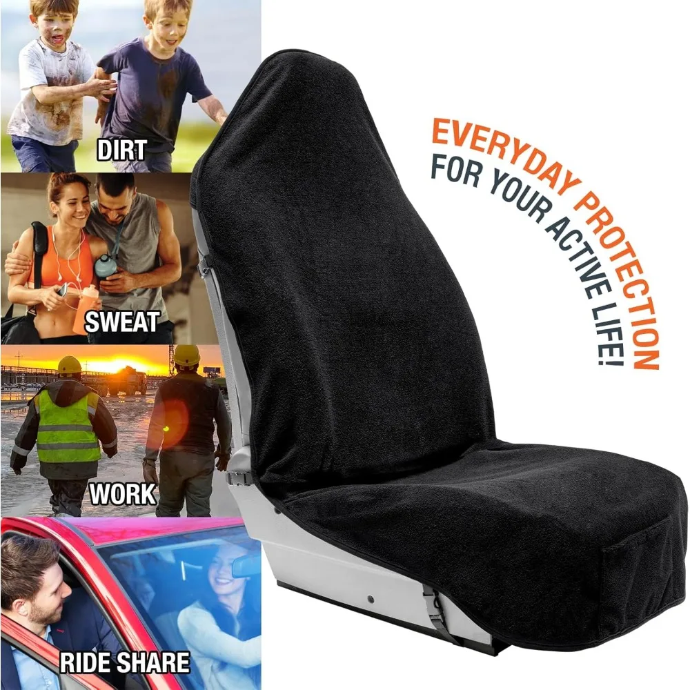 Funda universal impermeable para asiento de coche, toalla para el sudor de tela de rizo para entrenamientos de gimnasio y viajes
