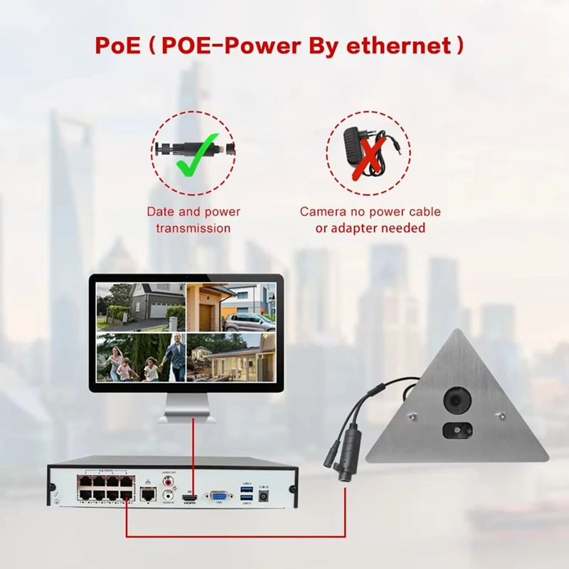 B03B-H.265 5MP POE Infrared IR Night Vision Corner Elevator Cam Network IP Cam 3.6Mm Lens With Microphone Audio