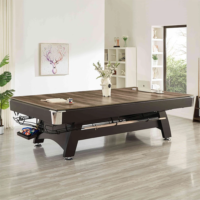 Household solid wood pool table automatic return American black eight indoor pool table multi-functional three-in-one marble tab
