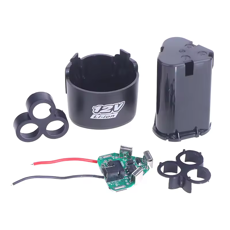 BMS-caja de litio 18650, paquete de circuito, carcasa, soporte, taladro de mano, placa de protección de batería de iones de litio, 3S, 12V, CC, herramienta eléctrica