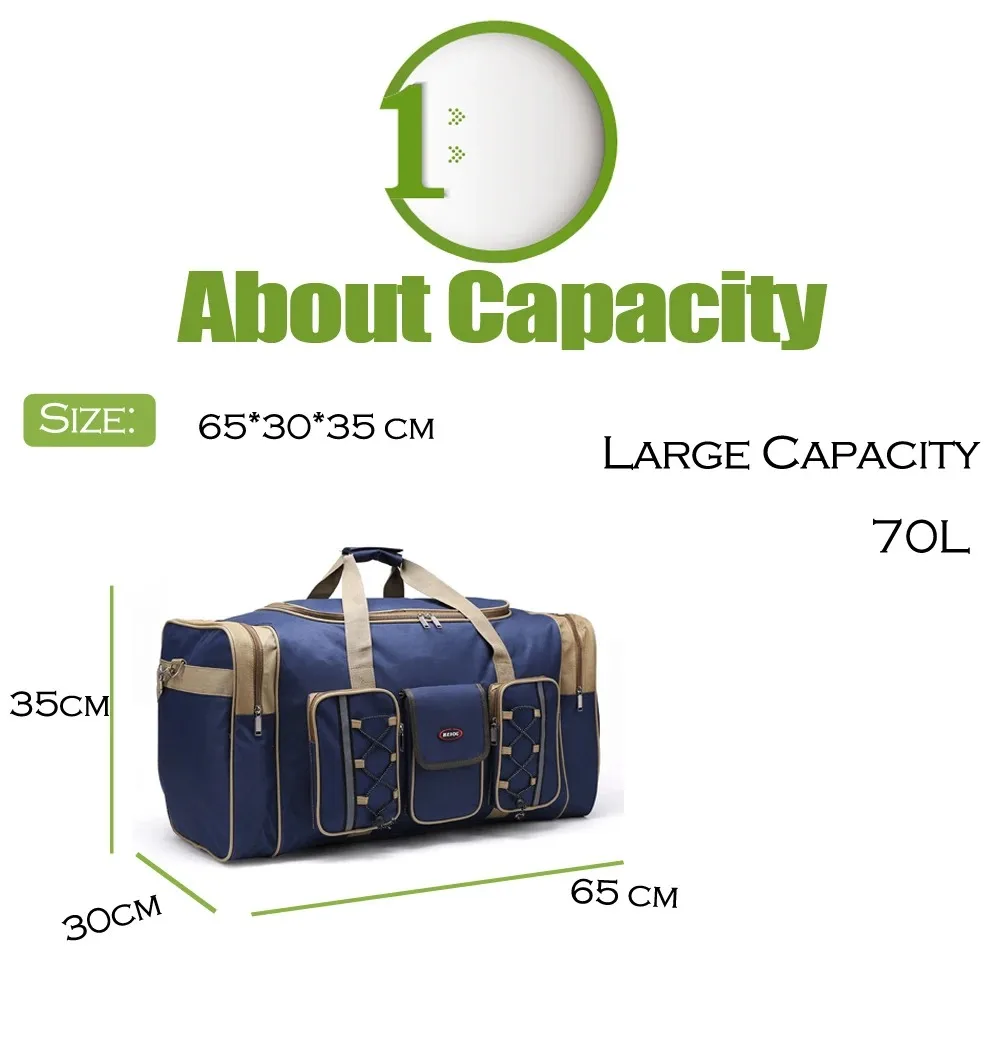 70L Capacity Oxford Travel Tote Waterproof Luggage Bag Extra Large Shipping Bag Moving Bag Foldable Quilt Storage Bags travel