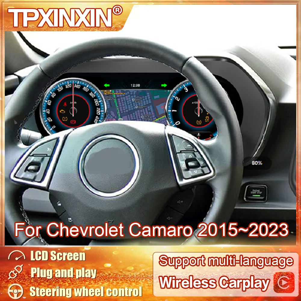 

1920*720 For Chevrolet Camaro 2015~2023 Dashboard Panel Speed Meters Car Digital Cluster Virtual Cockpit Odometer Screen