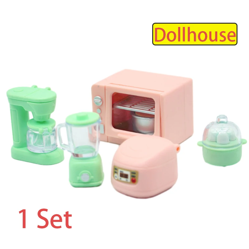 

1 комплект, 1:12, миниатюрная рисоварка для кукольного домика, микроволновая печь, соковыжималка, пароварка для яиц, кухонные принадлежности, модель декора, игрушка, аксессуар для кукольного дома