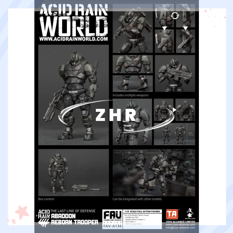 حوض المطر الحمضي FAV-A135 Abaddon Simupuppet P4 FAV-A136 Abaddon Reborn جندي FAV-A137 Abaddon الخالد المنقولة الجندي الشكل