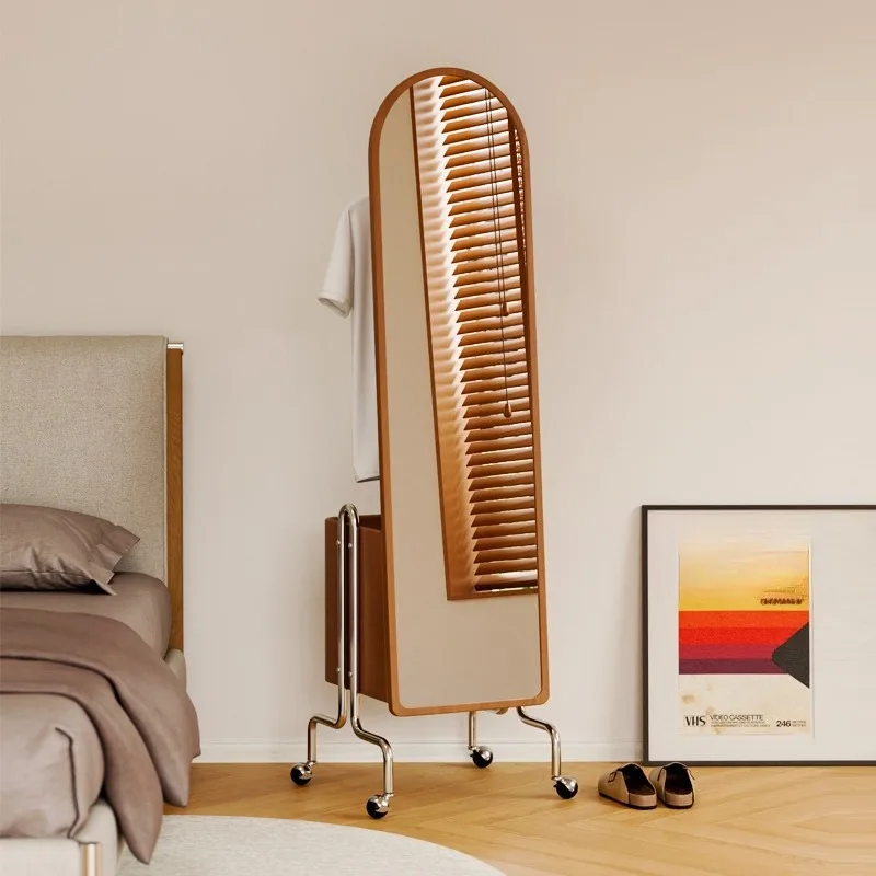 

Full-body mirror coat rack Home removable full-length mirror creative floor storage rack