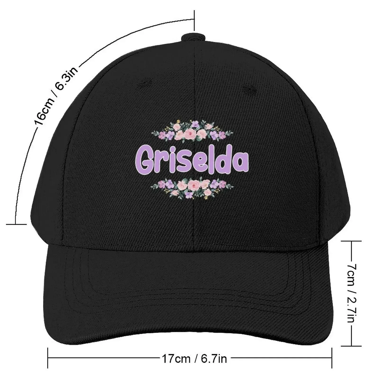 Purple Flower Griselda Name Label Baseball Cap Hat Luxury Brand golf hat genuine tactical cap Women Men's