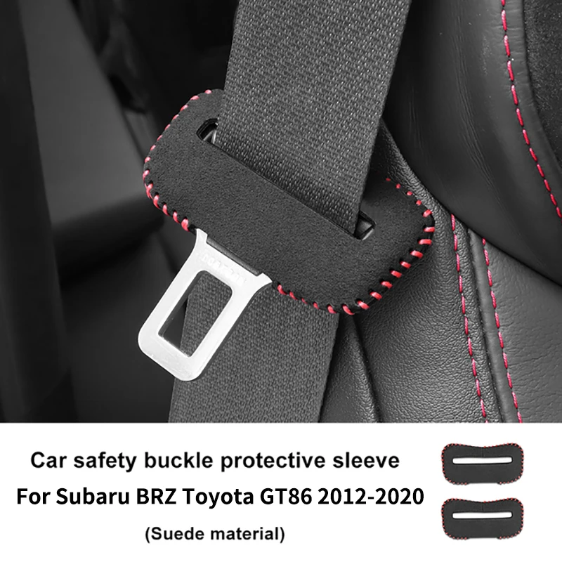 Car Safety Belt Buckle Clips For Subaru BRZ Toyota GT86 2012-2020 Accessories Suede Leather Clip Protector Buckle Covers