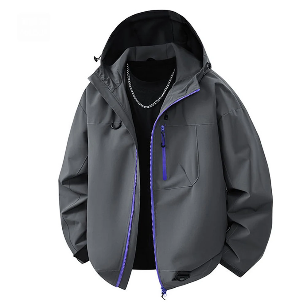 Spring Autumn Mens Anork Bomber Jackets Men Hiking Windbreaker Windproof Hooded Coats Men Sports Breathable Zipper Jackets