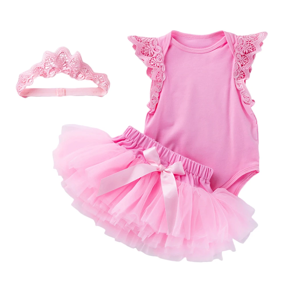 

Sleeveless Wing Romper Baby Girls Newborn Outfit Skirt Tutu Dress Princess Dress Set Comfortable Material Birthday Party Photo