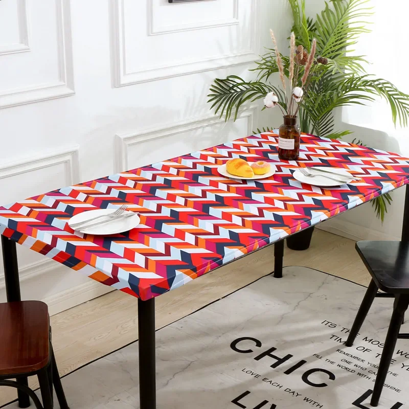 

Printed Desktop Cover Elastic Turntable Cover Hotel Meeting Wedding Decoration Tablecloth Desktop Dust Cover