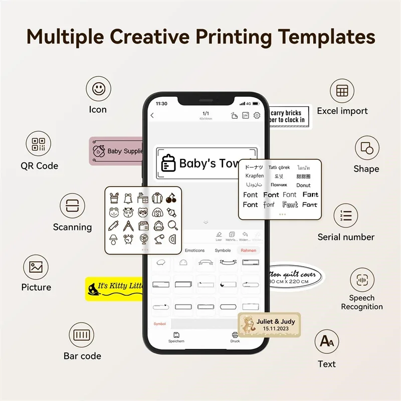 Niimbot D110 D11 D101 Smart Portable Label Printer Mini Pocket Thermal Sticker Maker Self-adhesive Label Printer For Office Home
