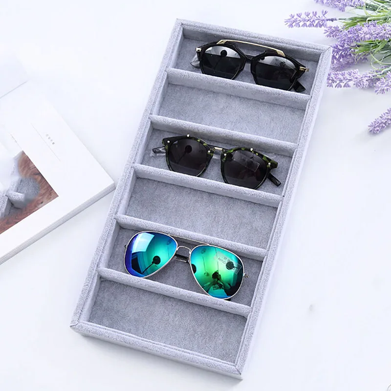 6 Gitter Sonnenbrille Brille Aufbewahrung koffer Brillen Display Brille Box ordentlich Werkzeug Sonnenbrille Brille Aufbewahrung koffer Brillen Display