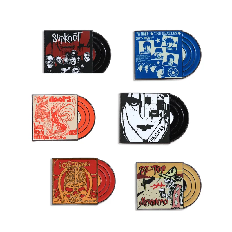 Fashionable The Cure Band Peripheral Brooch Vinyl Record Pin Gothic Rock Fan Metal Badge Jewelry Gift Accessories