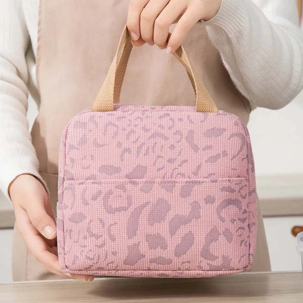 Aluminum Film Thermal Insulation Bag Large Capacity Thickened Handheld Insulated Bag Ink Wash Pattern Portable Lunch Handbag