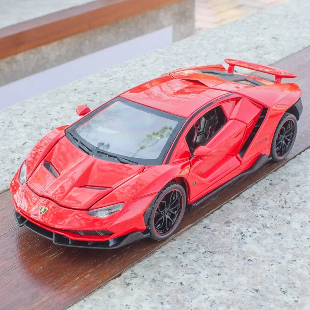 Modelo de coche de aleación de lujo de Lamborghini LP770, vehículos de simulación súper deportivos, juguetes para niños, regalo de cumpleaños, coche en miniatura coleccionable