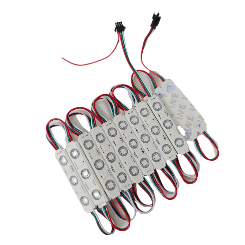 100pcs Controllable WS2811 RGB LED Modules Light DC12V Waterproof Color Advertisement Lamp Shop Signboard Letter Light-box Decor