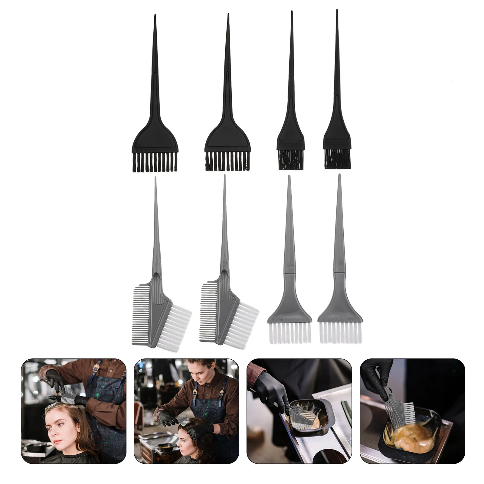 8 قطعة مجموعة فرشاة تلوين الشعر المهنية مجموعة أدوات توزيع صبغ الشعر لصالون المنزل الصباغة يسلط الضوء على تلوين مشط فرشاة صبغ
