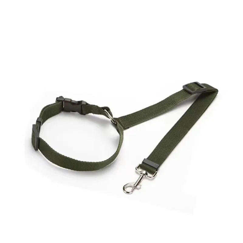 Einfarbiger Zwei-in-Eins Haustier-Autosicherheitsgurt Nylon-Leine Rücksitz-Sicherheitsgurt Verstellbares Hundegeschirr Halsband Haustierzubehör – Detail 4