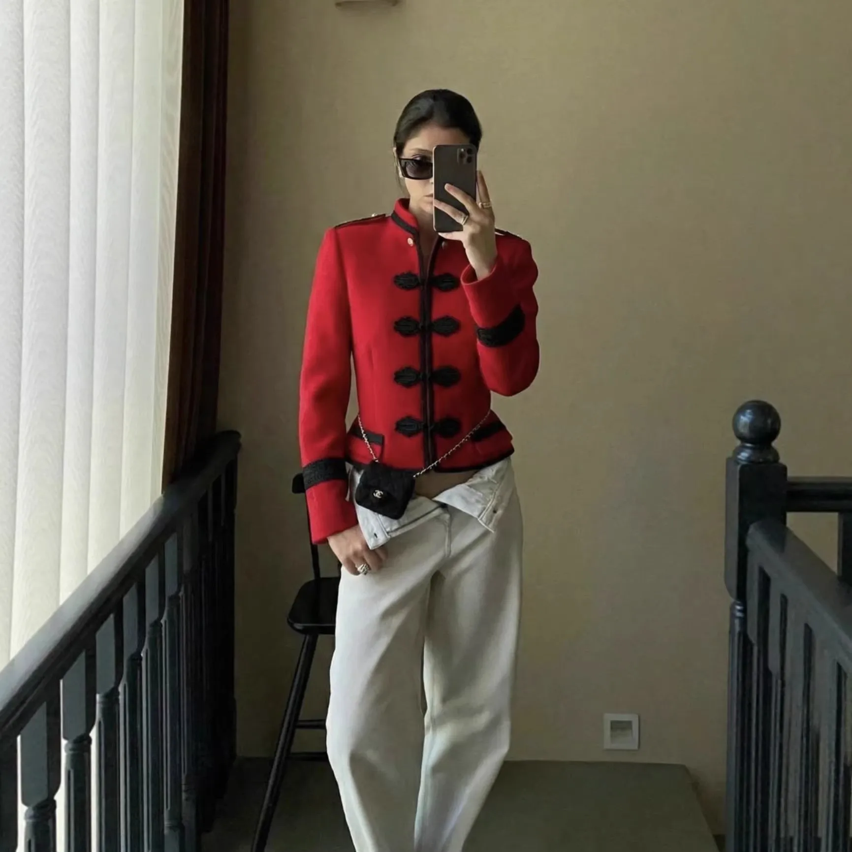Long Sleeve Short Length Coat Regular Fit Socialite Style with Notched Collar Sweet and Fresh Wrinkle Finish Spring Women Jacket