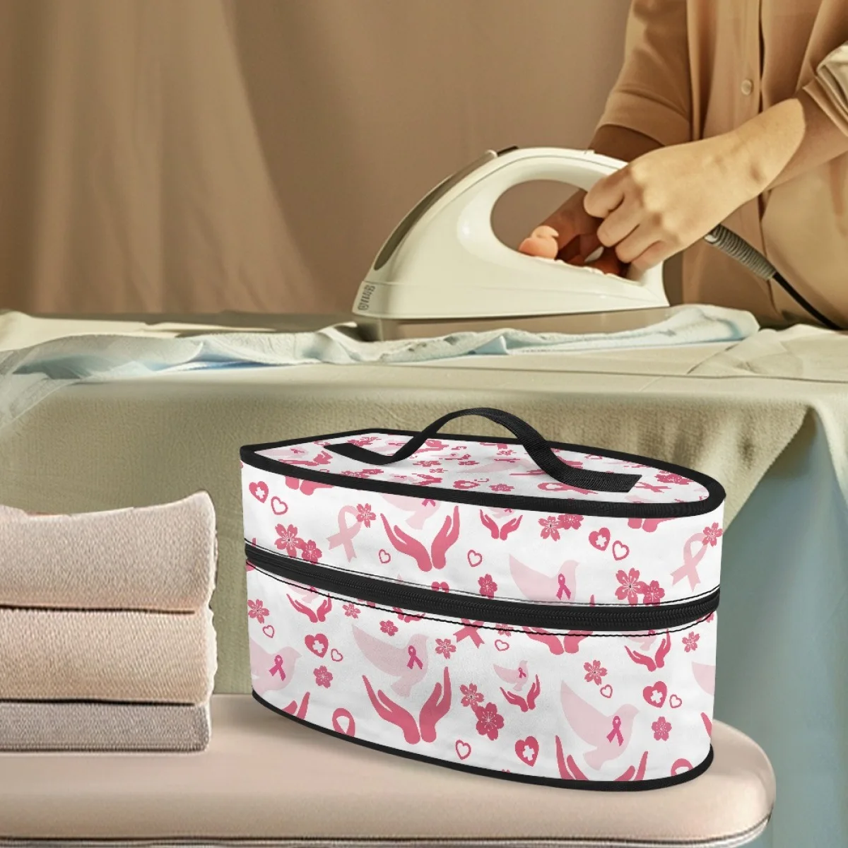 

Butterfly print steam iron box, portable iron storage bag